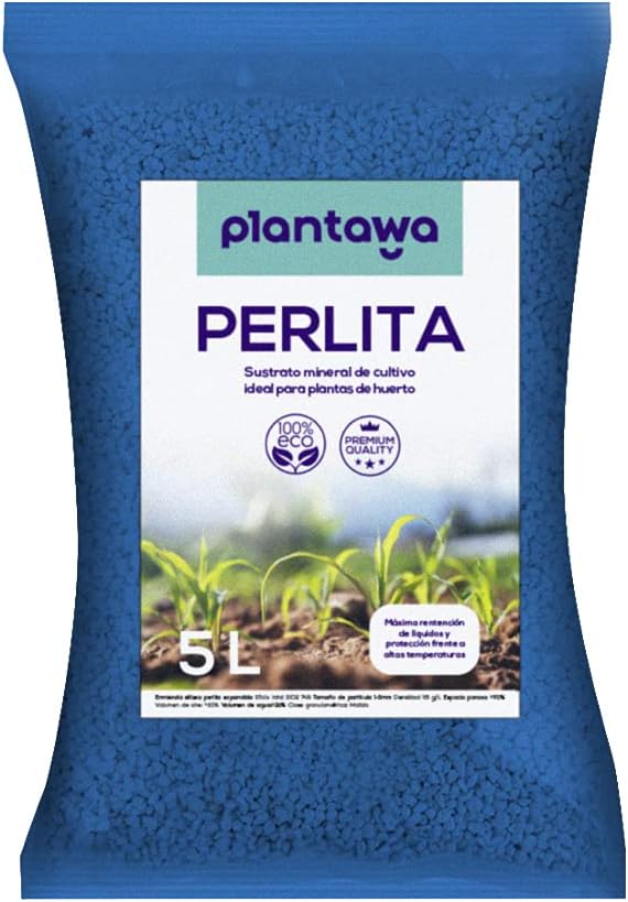 PLANTAWA Perlita Sustrato 5L, Tierra para Plantas Sustrato para plantar Semillas Huerto Urbano